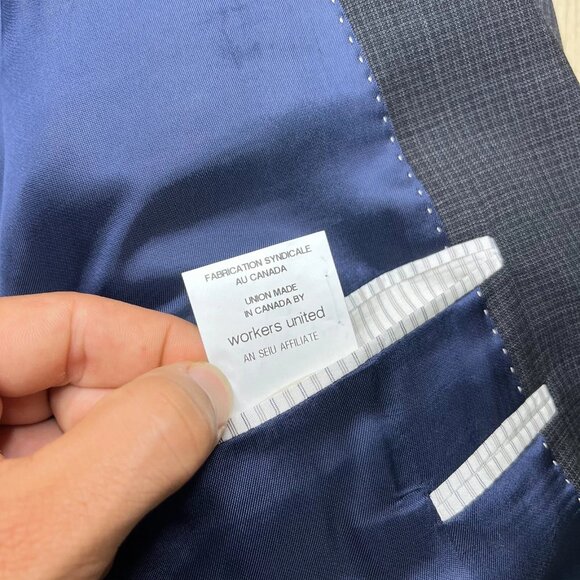 Jack Victor Mens Blue Classic Blazer Sport Coat 2 Button Suit Jacket Size 52 XL - Picture 10 of 15